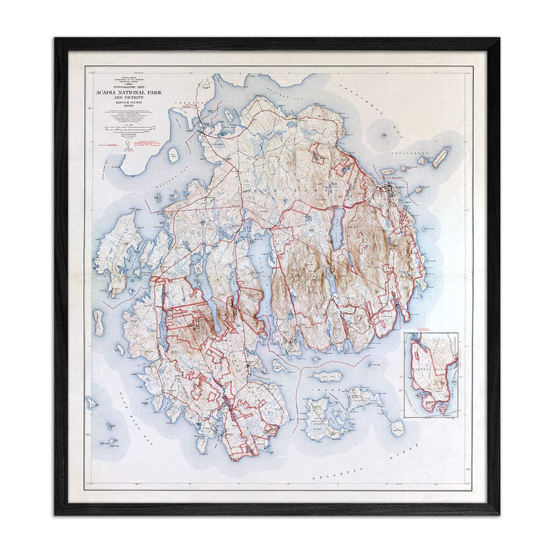 Acadia National Park 1942 Map - Muir Way - Vintage Map