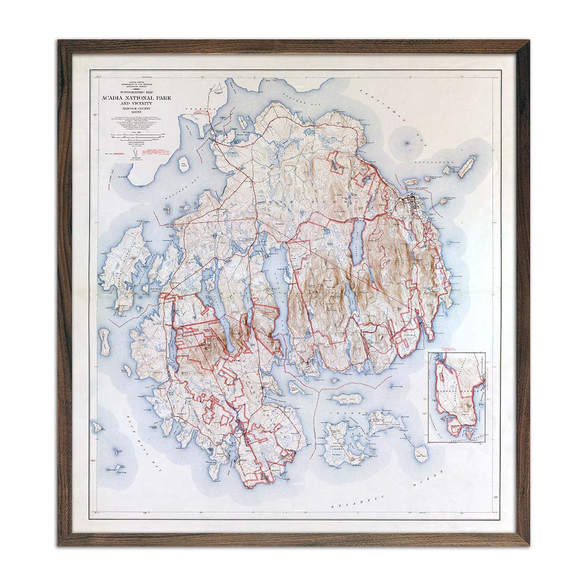 Acadia National Park 1942 Map
