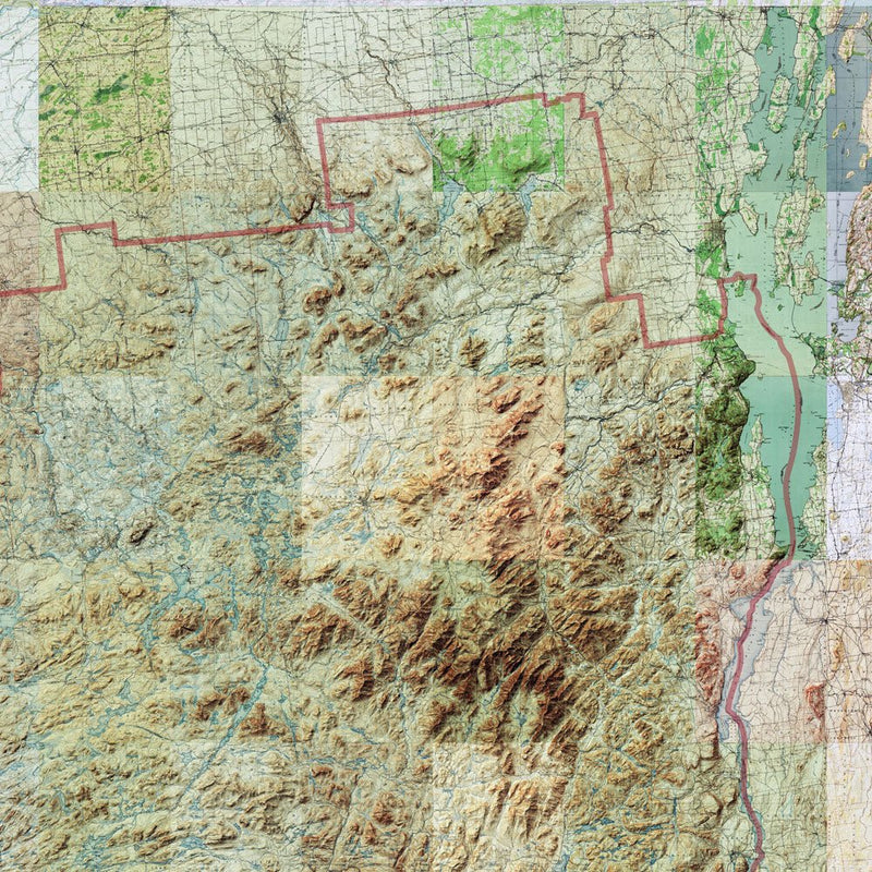 Adirondack Shaded Relief Map - Muir Way - Relief Series
