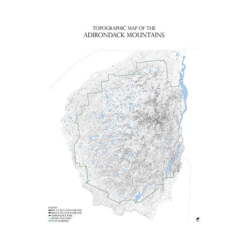 Adirondack Mountains Map - Muir Way - Range Series