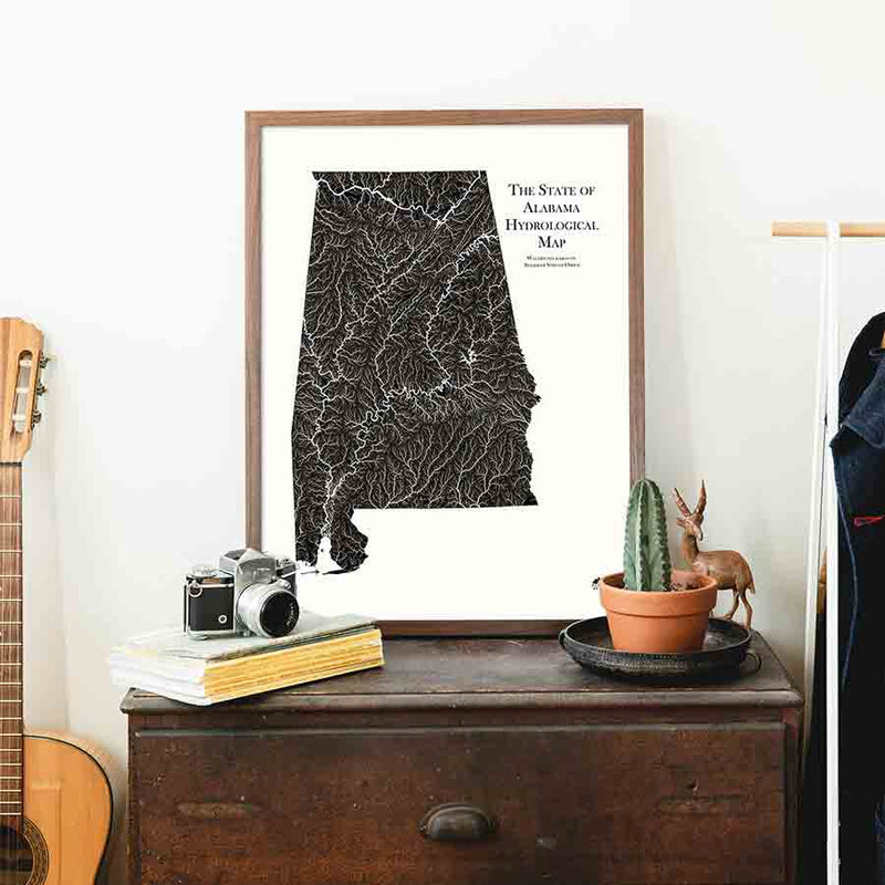 Alabama Hydrological Map - Muir Way - Hydrology
