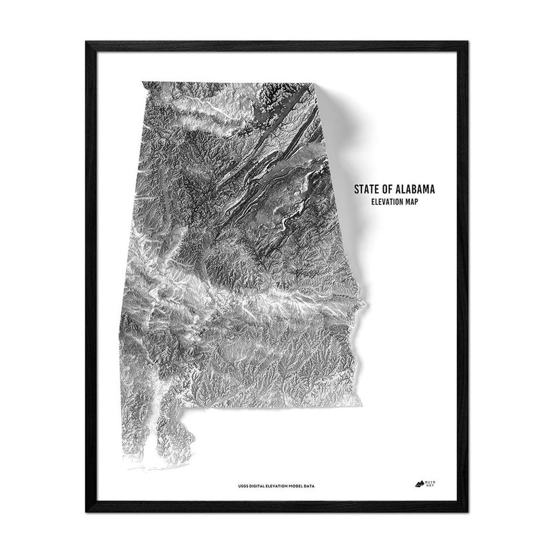 Alabama Elevation Map