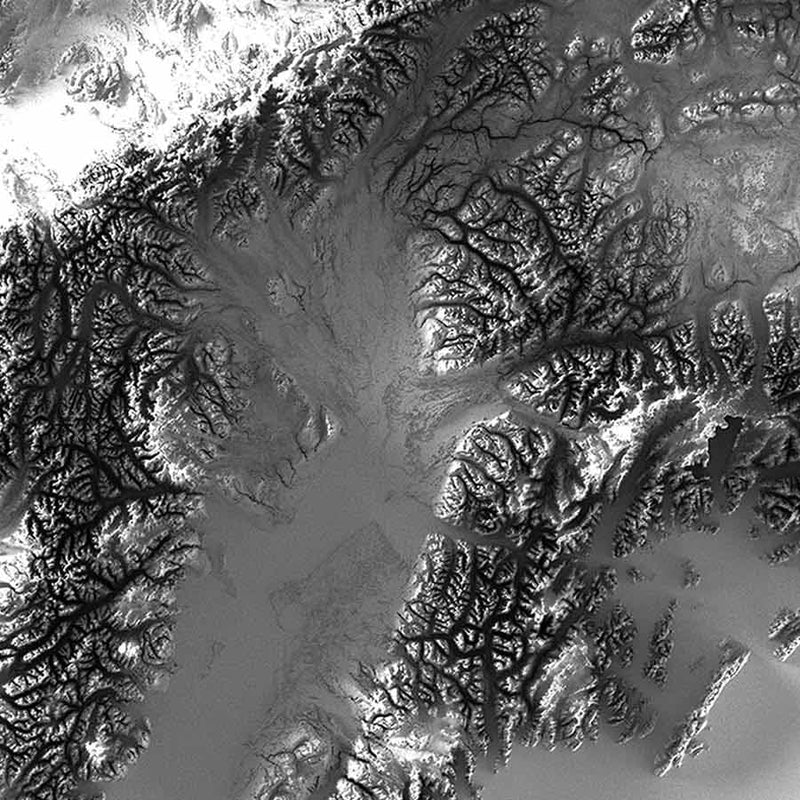Alaska Elevation Map - Muir Way - Elevation