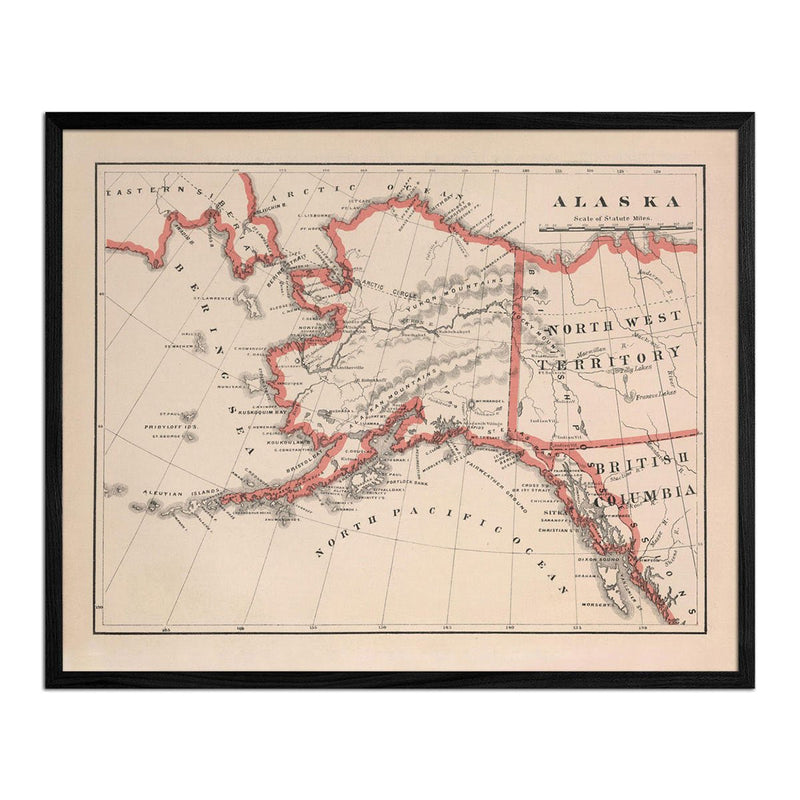 Alaska 1883 Map - Muir Way - Vintage Map