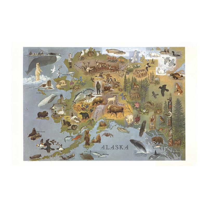 Alaska 1967 Pictorial Map - Muir Way - Vintage Map