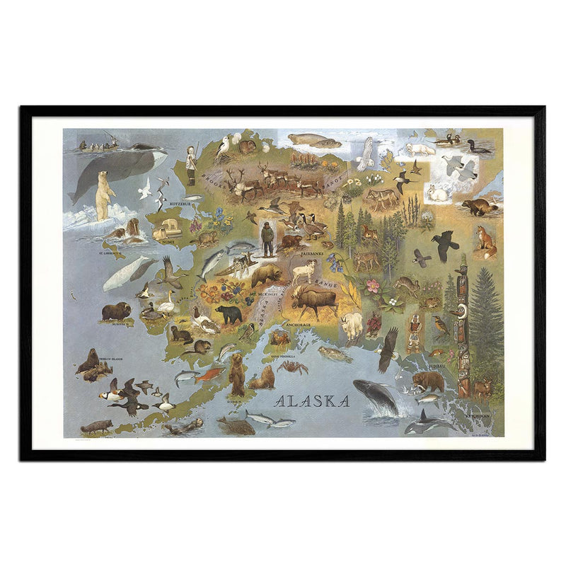 Alaska 1967 Pictorial Map - Muir Way - Vintage Map