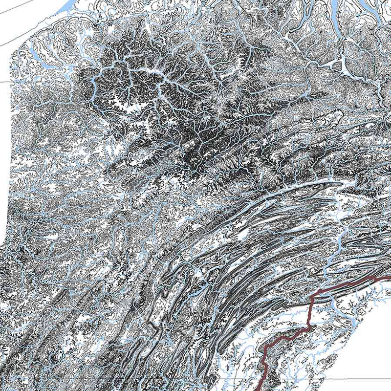 Appalachian Mountains Map - Muir Way - Range Series