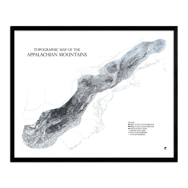Appalachian Mountains Map - Muir Way - Range Series