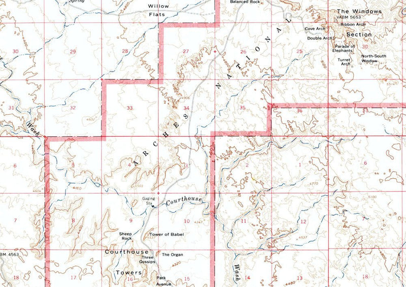 Arches National Park 1959 USGS Map - Muir Way - Vintage Map