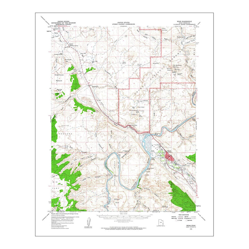 Arches National Park 1959 USGS Map - Muir Way - Vintage Map