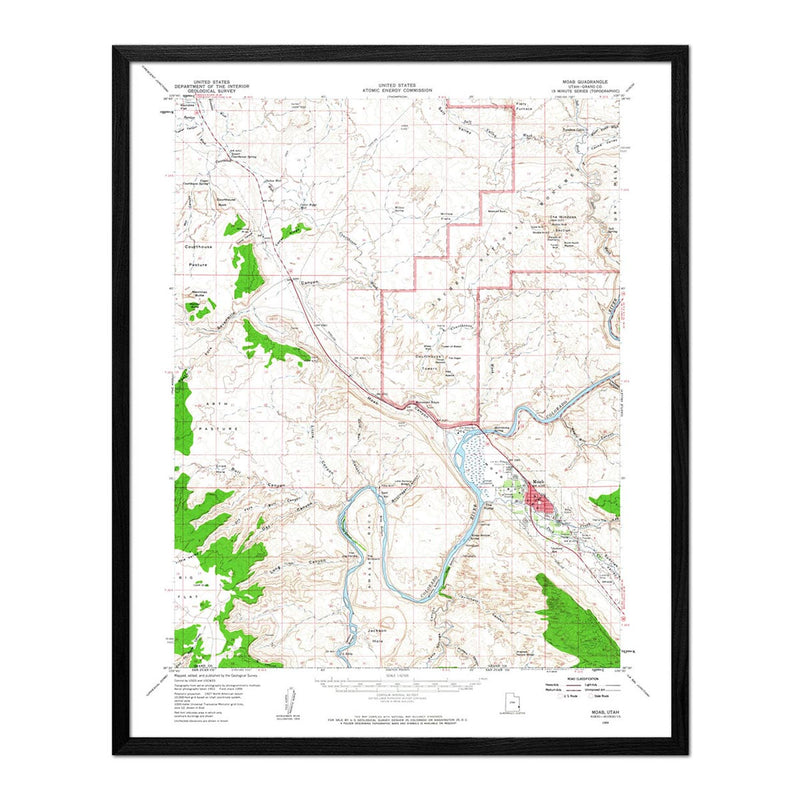 Arches National Park 1959 USGS Map - Muir Way - Vintage Map