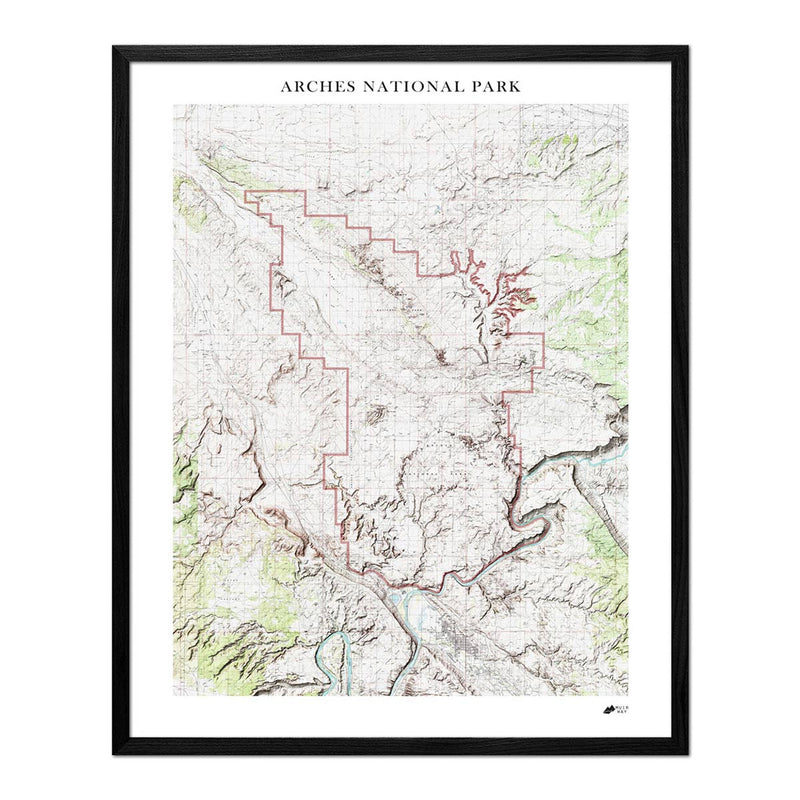 Arches Shaded Relief Map - Muir Way - Relief Series