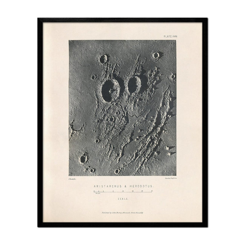 1874 Aristarchus and Herodotus Moon Craters Print - Muir Way - Astronomy