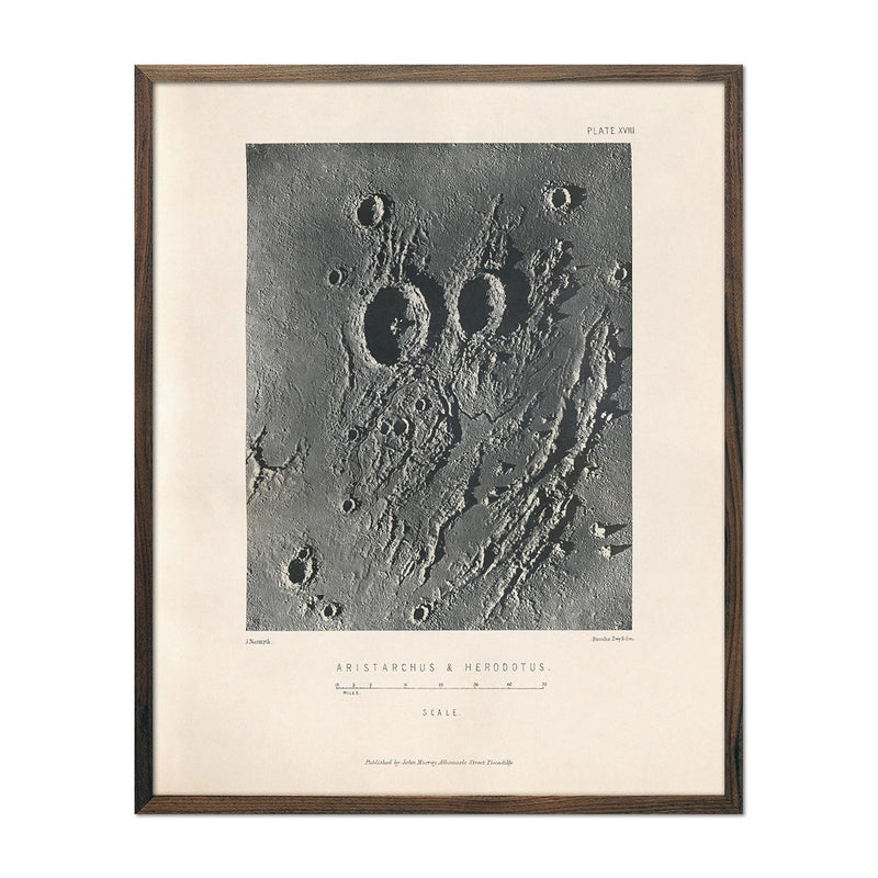 1874 Aristarchus and Herodotus Moon Craters Print - Muir Way - Astronomy