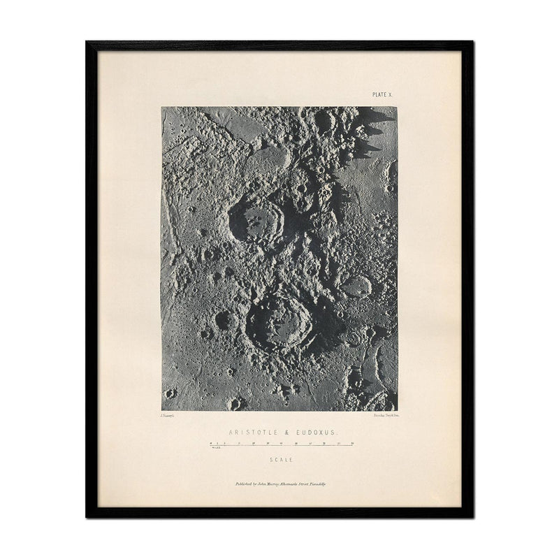 1874 Aristotle and Eudoxus Moon Craters Print