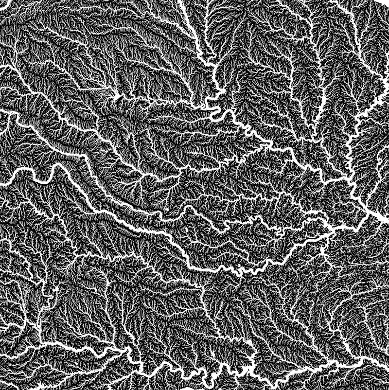 Arkansas - White - Red Regional Hydrological Map - Muir Way - Hydrology
