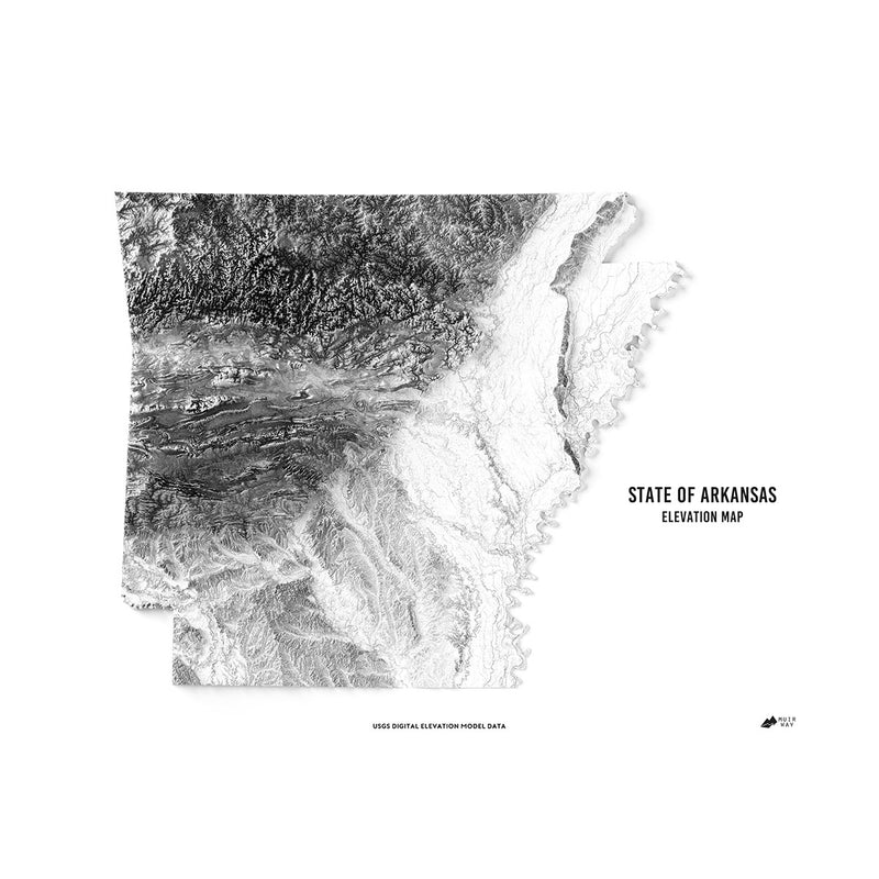 Arkansas Elevation Map - Muir Way - Elevation