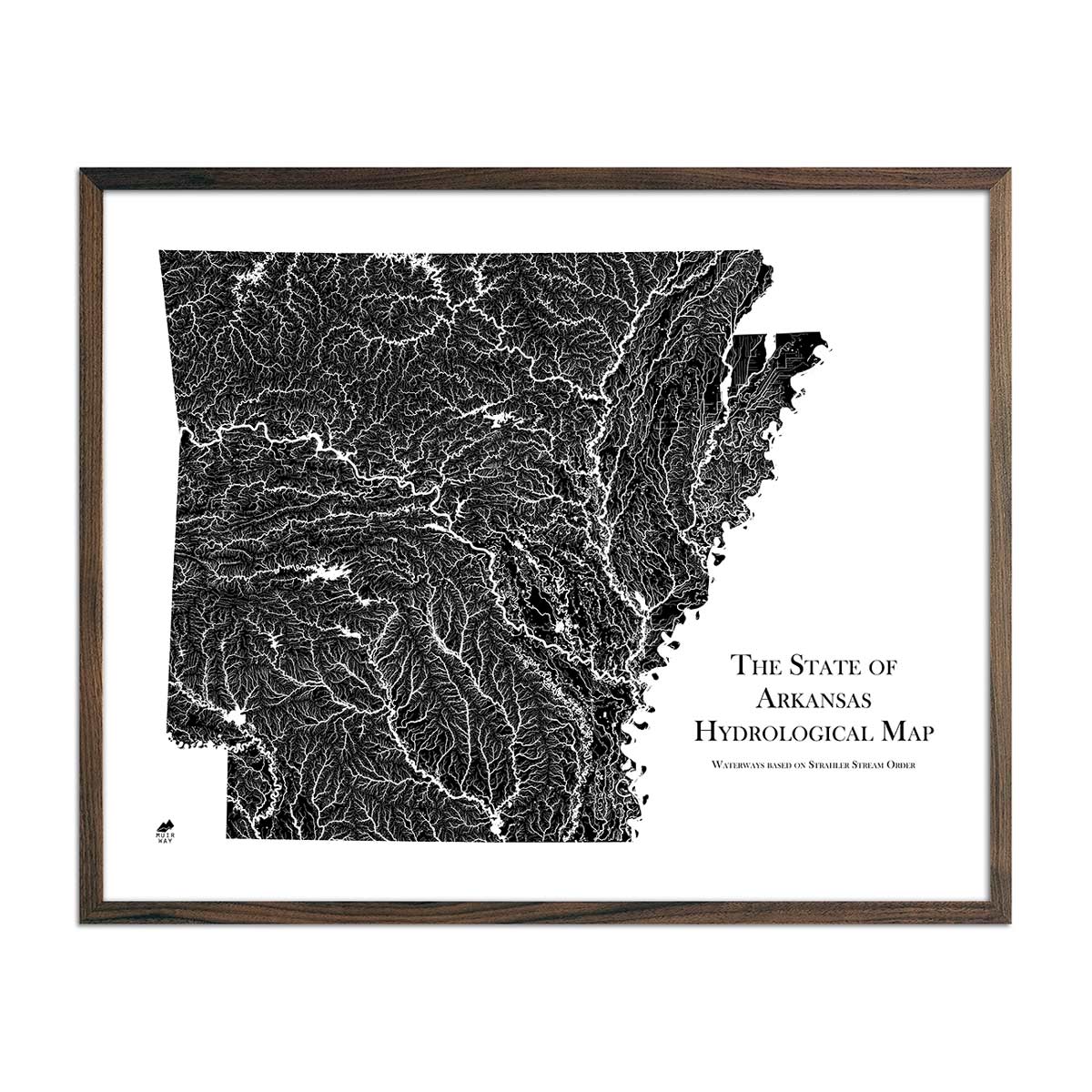Shop Arkansas Relief Maps | Elevation Maps, Hydrological, & More - Muir Way
