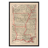 Arkansas, Louisiana and Mississippi 1883 Map