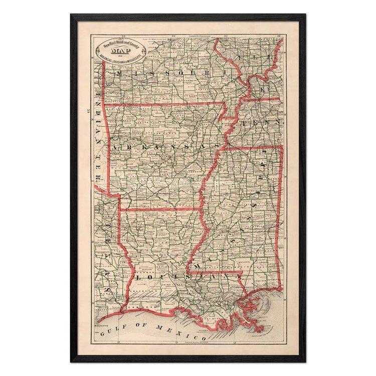 Buy Arkansas, Louisiana, & Mississippi Relief Map