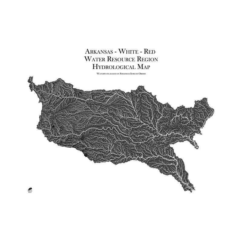 Arkansas - White - Red Regional Hydrological Map - Muir Way - Hydrology
