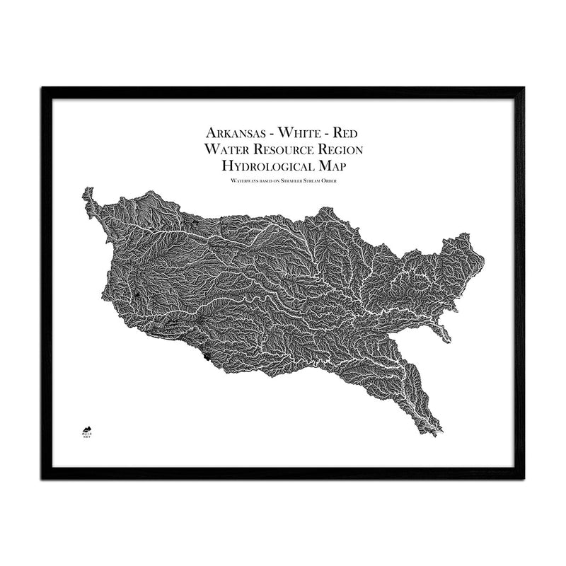 Arkansas - White - Red Regional Hydrological Map - Muir Way - Hydrology