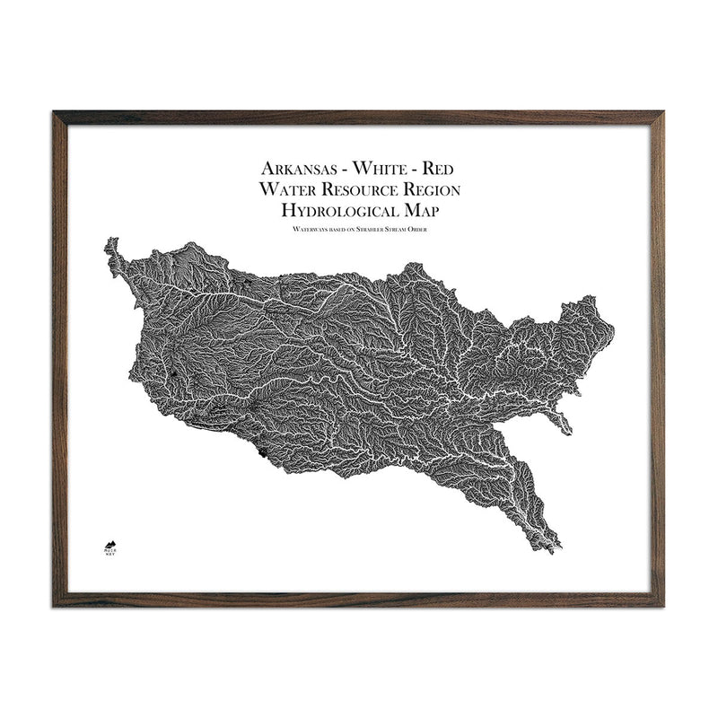 Arkansas - White - Red Regional Hydrological Map - Muir Way - Hydrology