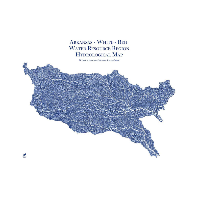 Arkansas - White - Red Regional Hydrological Map - Muir Way - Hydrology