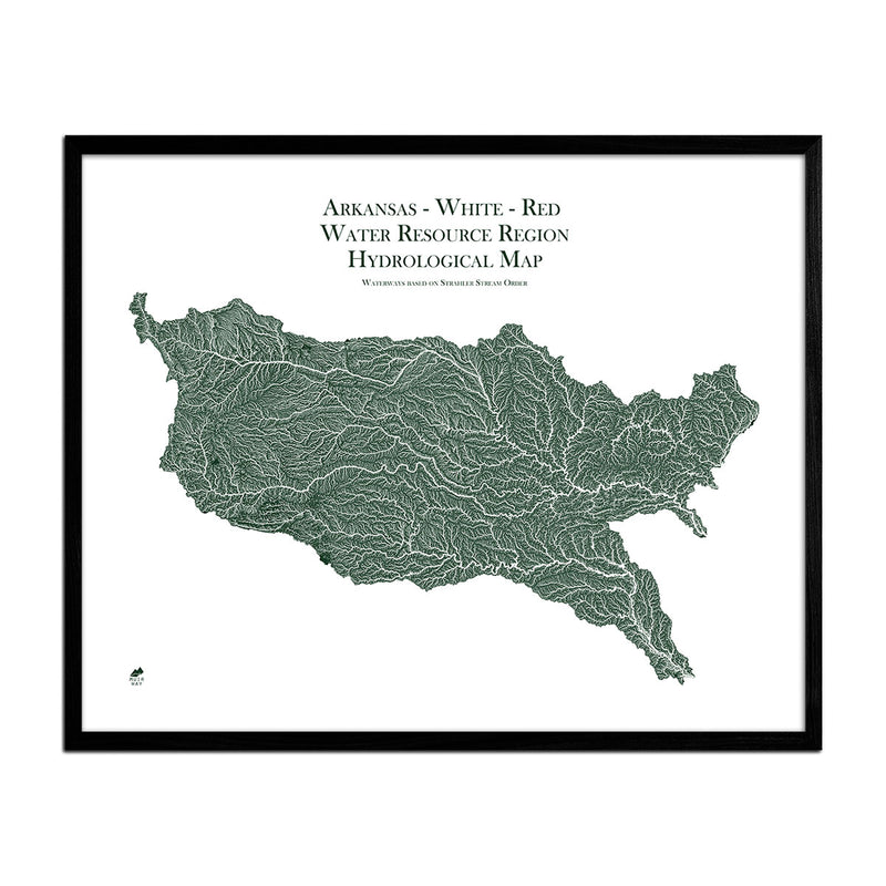 Arkansas - White - Red Regional Hydrological Map - Muir Way - Hydrology