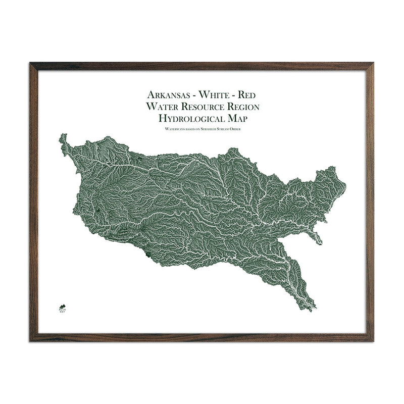 Arkansas - White - Red Regional Hydrological Map - Muir Way - Hydrology