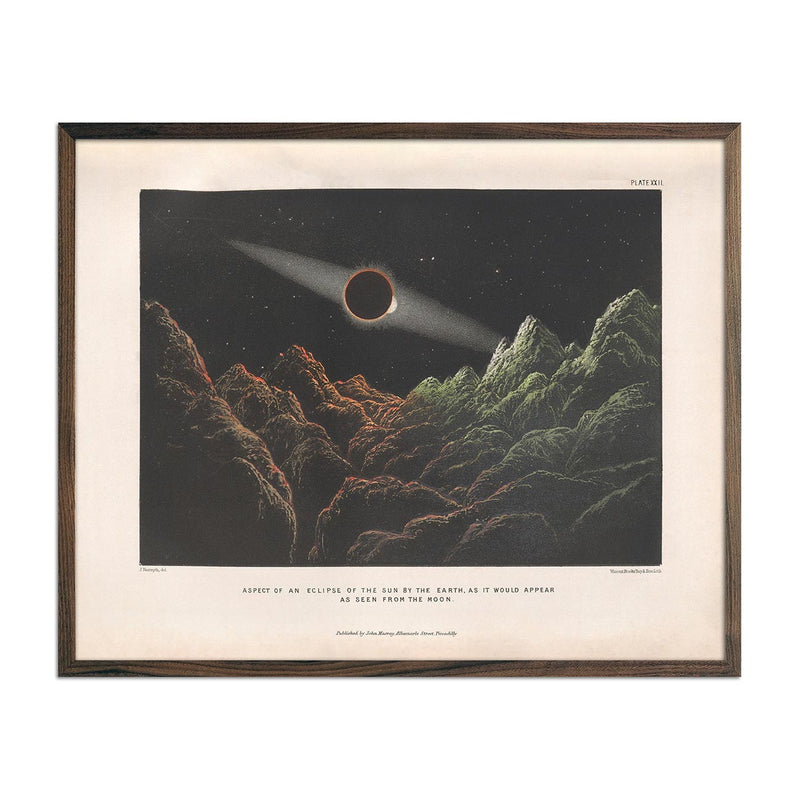 1874 Eclipse of the Sun by the Earth from the Moon Print - Muir Way - Astronomy
