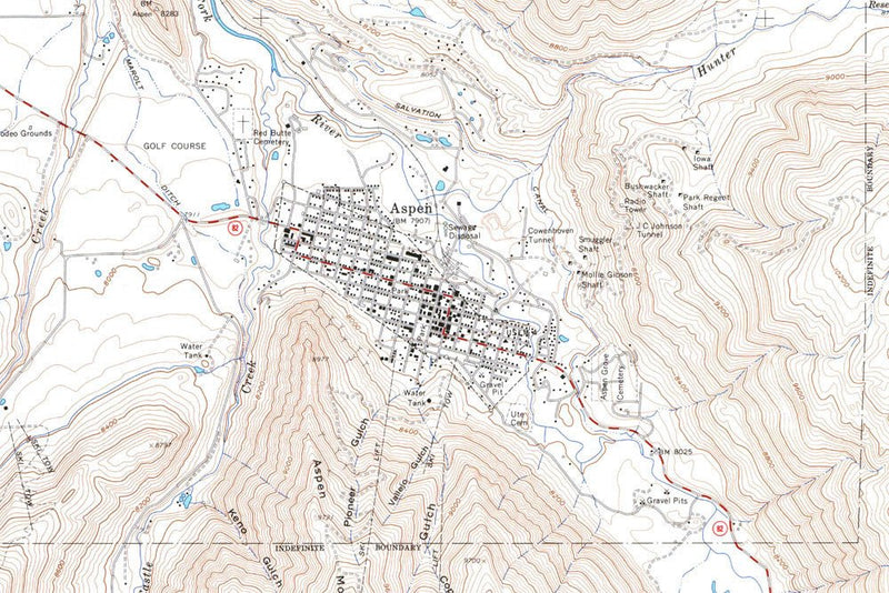 Aspen, CO 1960 USGS Map - Muir Way - Vintage Map