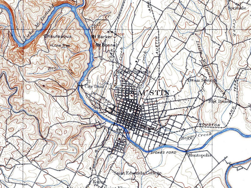Austin, TX 1941 USGS Map - Muir Way - Vintage Map