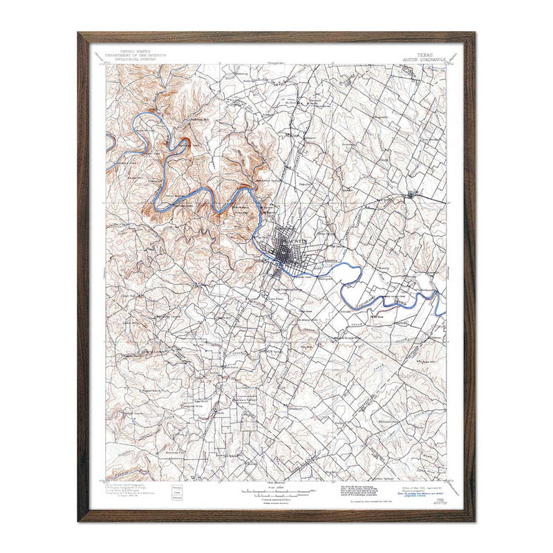 Austin, TX 1941 USGS Map - Muir Way - Vintage Map