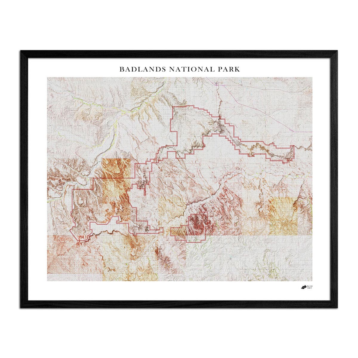 Relief Map of Badlands National Park