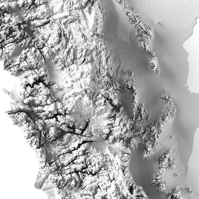 Baja California Elevation Map - Muir Way - Elevation