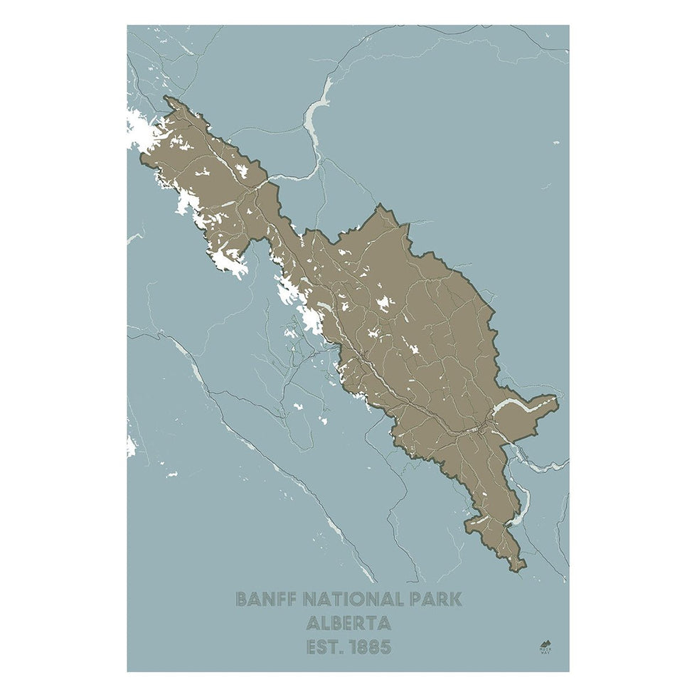 Banff National Park Poster | National Park Map | Muir Way