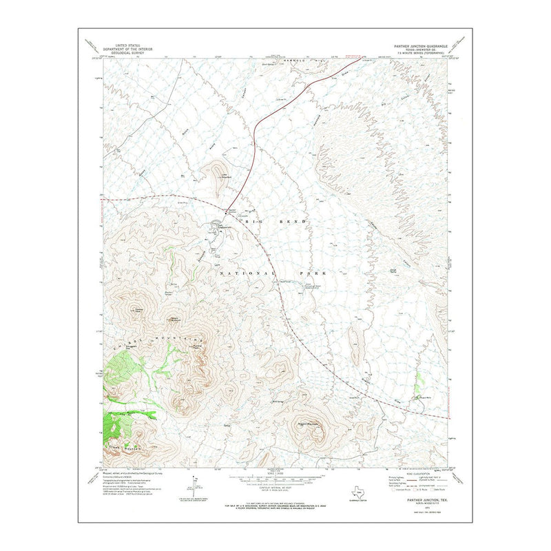 Big Bend National Park 1971 USGS Map - Muir Way - Vintage Map