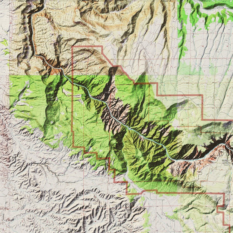 Black Canyon Shaded Relief Map - Muir Way - Relief Series