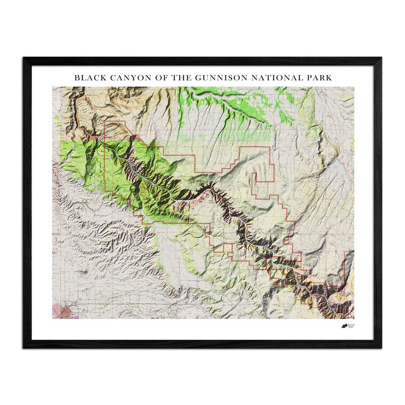 Black Canyon Shaded Relief Map - Muir Way - Relief Series