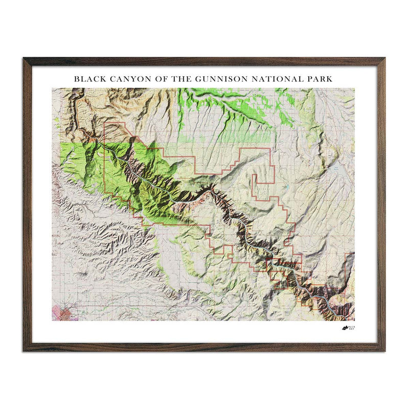 Black Canyon Shaded Relief Map - Muir Way - Relief Series
