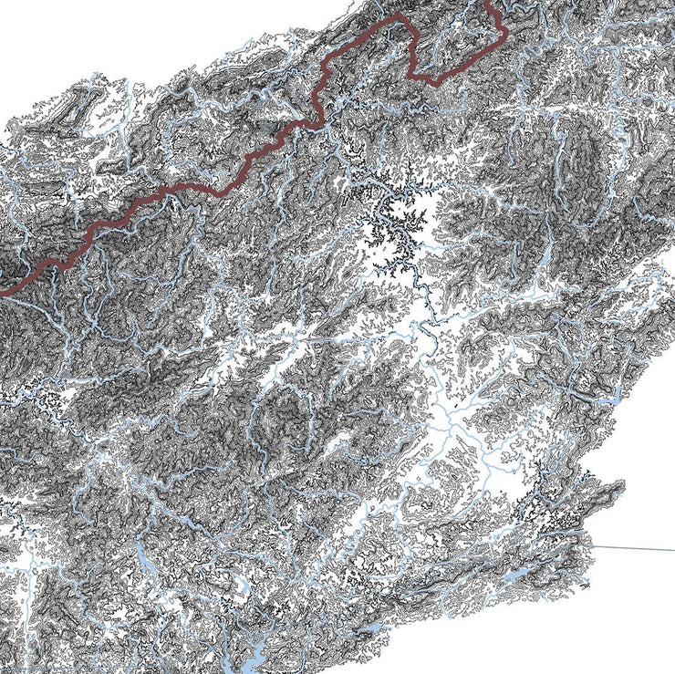 Blue Ridge Geo Blue Ridge Mountains Map-Range Series – Muir Way