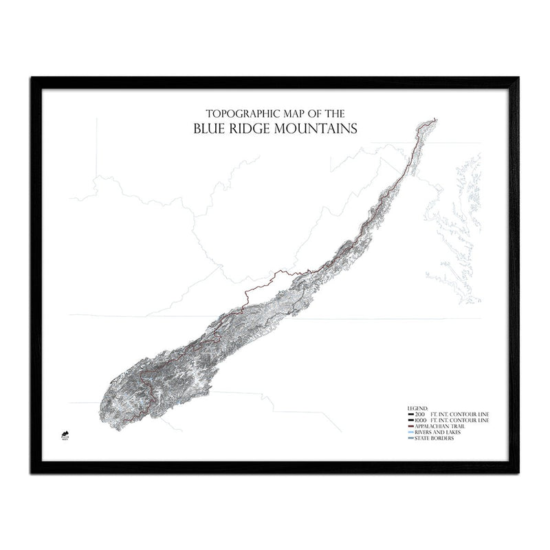 Blue Ridge Mountains Map - Muir Way - Range Series