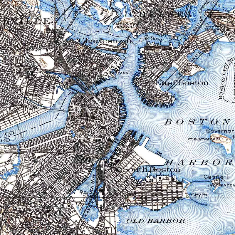 Boston, MA 1939 USGS Map - Muir Way - Vintage Map