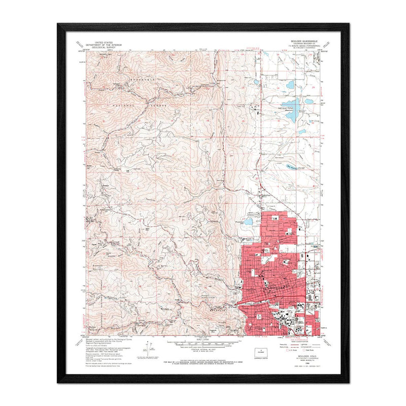 Boulder, CO 1966 USGS Map - Muir Way - Vintage Map