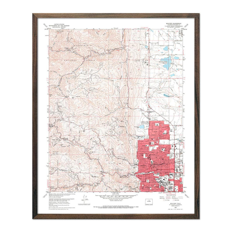 Boulder, CO 1966 USGS Map - Muir Way - Vintage Map