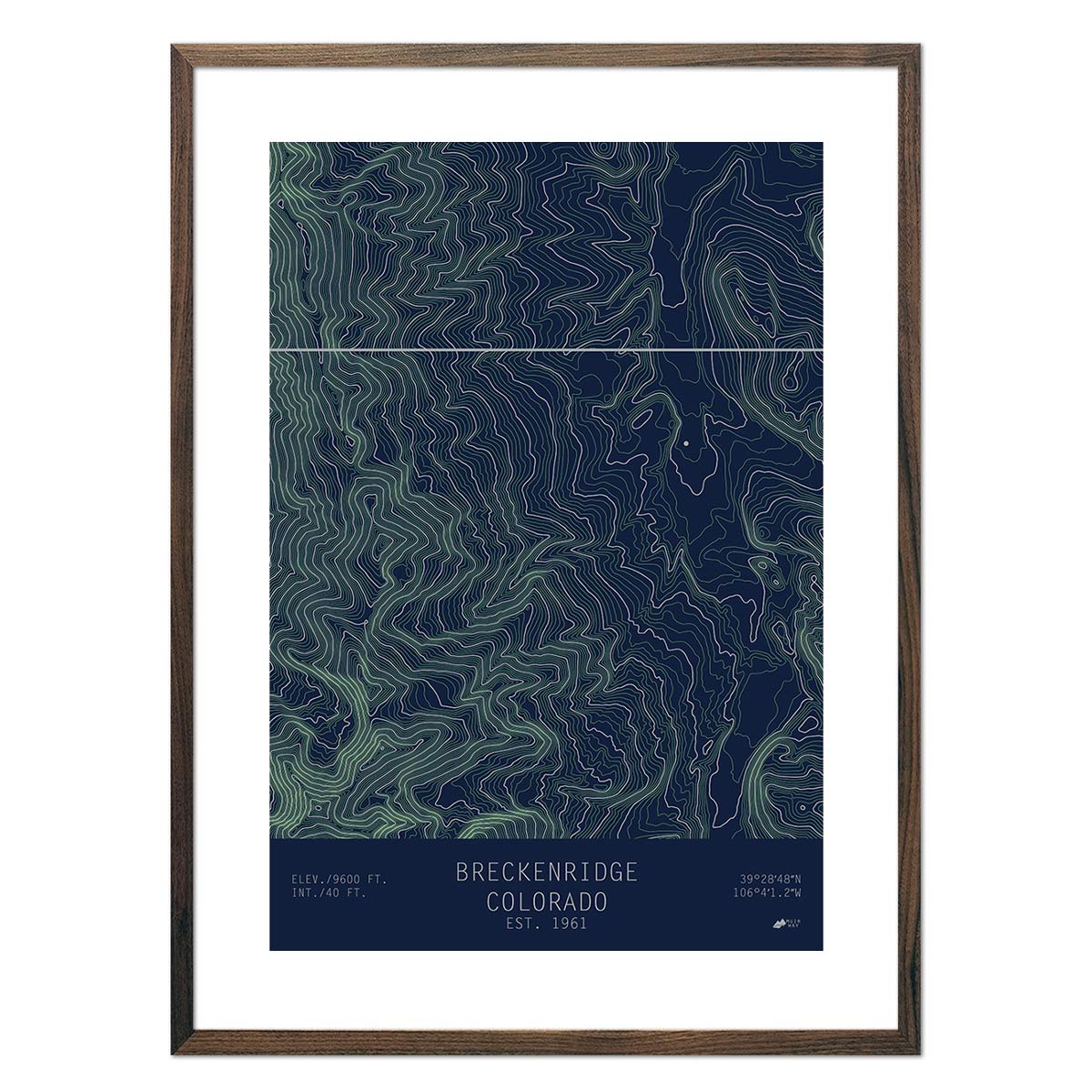 マニー　コラージュ タペストリー Breckenridge, Colorado-TOPO Series Map – Muir Way