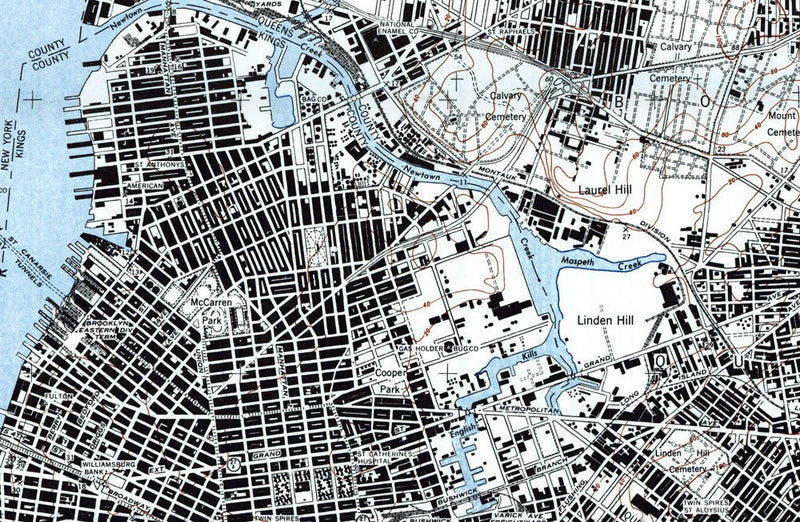 Brooklyn, NY 1947 USGS Map - Muir Way - Vintage Map