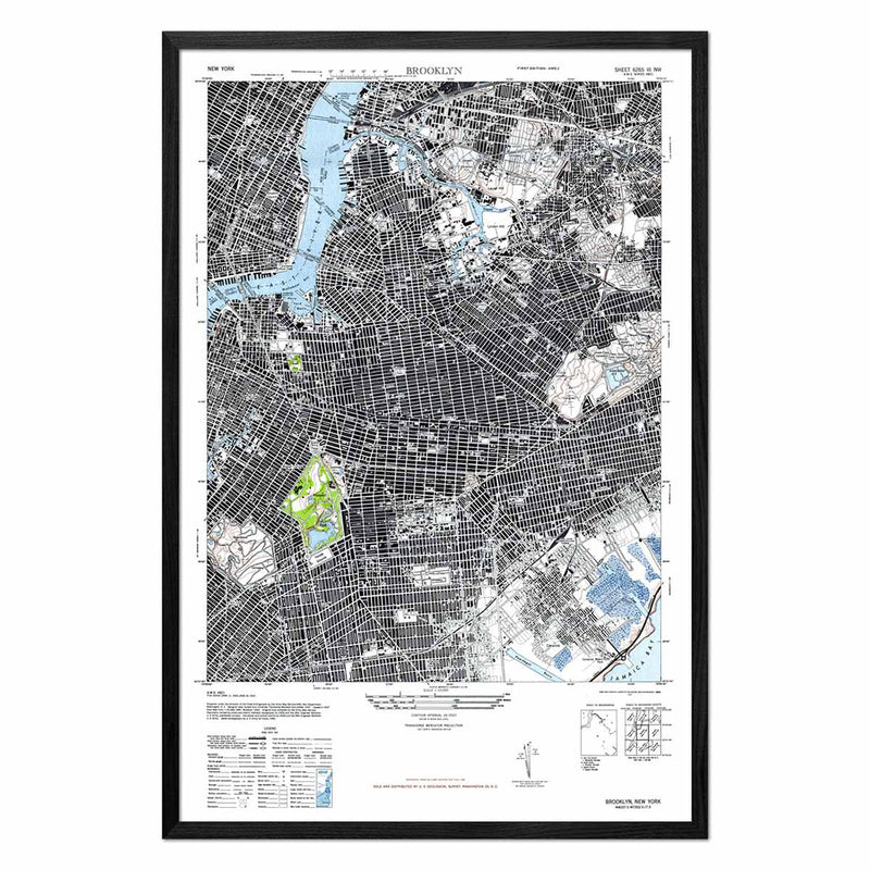 Brooklyn, NY 1947 USGS Map - Muir Way - Vintage Map