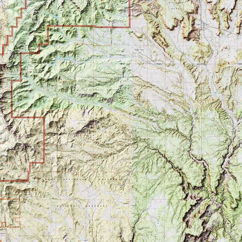 Bryce Canyon Shaded Relief Map - Muir Way - Relief Series